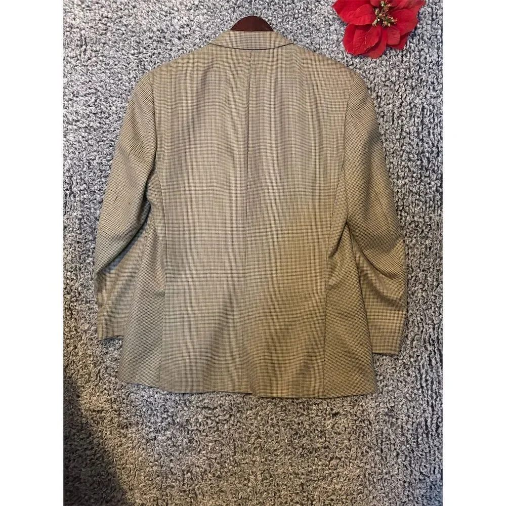 Michael Kors Men's Black Check Blazer Jacket Size 42 LFormal Wear